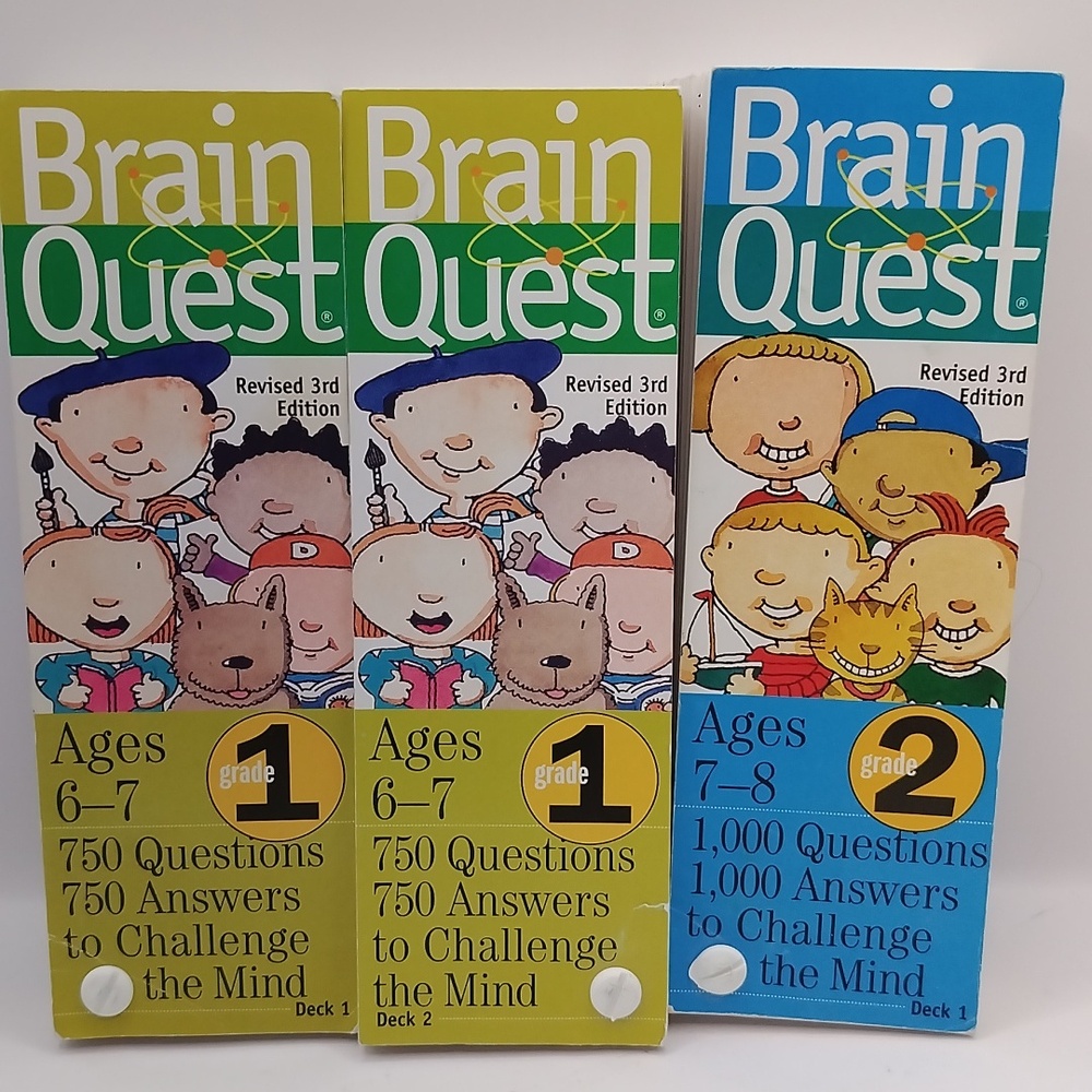 Brain Quest Q&A Grade 1 (Decks 1 & 2) and Grade 2 (Deck 1 Only) Rev 3rd Ed 2005